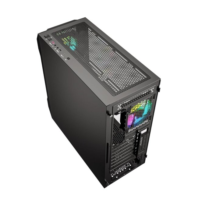 Ant Esports ICE- 410TG Mid- Tower Computer Case/Gaming Cabinet with Type C - Black | Support E-ATX, ATX, M-ATX, ITX | Pre-Installed 3 x 120 mm ARGB Front Fans and 1 x 120mm ARGB Rear Fan - Image 5
