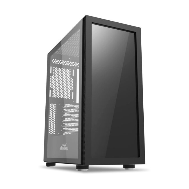 Ant Esports Graffiti Mid- Tower Computer Case/Gaming Cabinet - Black | Supports ATX, Micro-ATX, Mini-ITX | Pre-Installed 1 x 120mm Rear Fan - Image 2