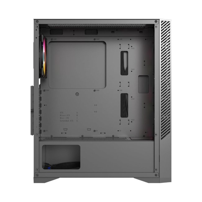 Ant Esports ICE- 270G 6F Mid-Tower ATX Computer Case/Gaming Cabinet with Front Glass Panel - Black | Support ATX, Micro-ATX, Mini-ITX | Pre-Installed 6 Static RGB Fans - Image 3