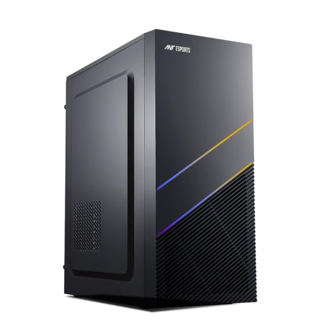 Ant Esports SI24 Value Series Mid-Tower Computer Case/Gaming Cabinet - Black | Support ATX, Micro- ATX, Mini-ITX | Pre-Installed 1 Rear Fan