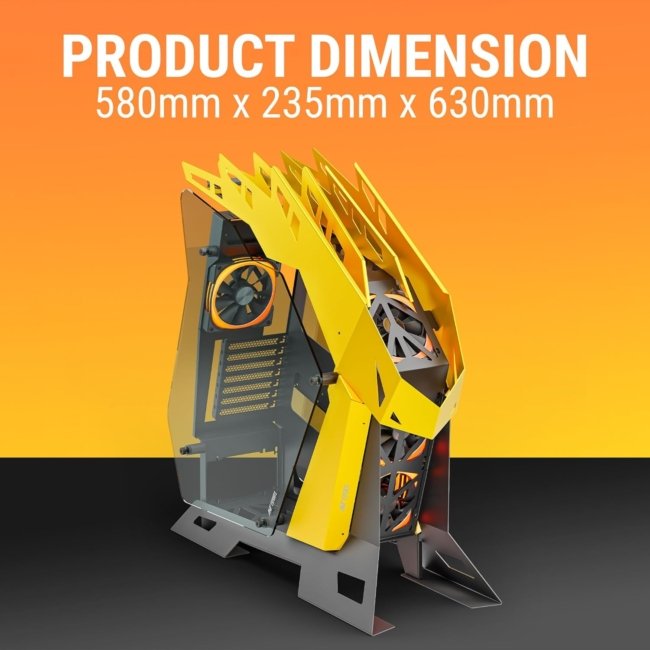 Ant Esports Cypher G7 Mid-Tower ATX Computer Case/Gaming Cabinet - Black-Yellow | Support ATX, Micro-ATX, Mini-ITX | Pre-Installed 6 ARGB-PWM Remote Controlled Fans - Image 10