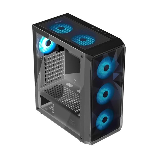 Ant Esports ICE- 112 Mid- Tower Computer Case/Gaming Cabinet - Black | Support ATX, Micro-ATX, ITX | Pre-Installed 3 Front Fans & 1 Rear Fan - Image 6