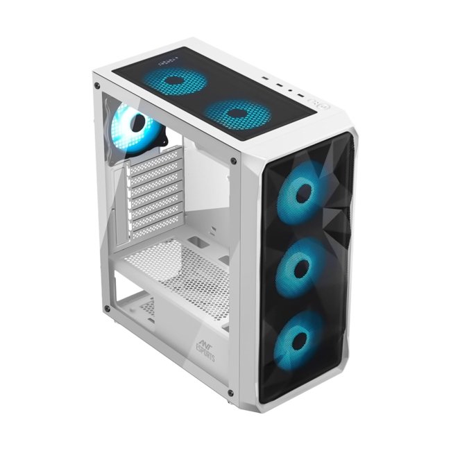 Ant Esports ICE- 112 Mid- Tower Computer Case/Gaming Cabinet - White | Support ATX, Micro-ATX, ITX | Pre-Installed 3 Front Fans & 1 Rear Fan - Image 6