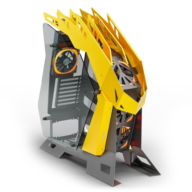 Ant Esports Cypher G7 Mid-Tower ATX Computer Case/Gaming Cabinet - Black-Yellow | Support ATX, Micro-ATX, Mini-ITX | Pre-Installed 6 ARGB-PWM Remote Controlled Fans