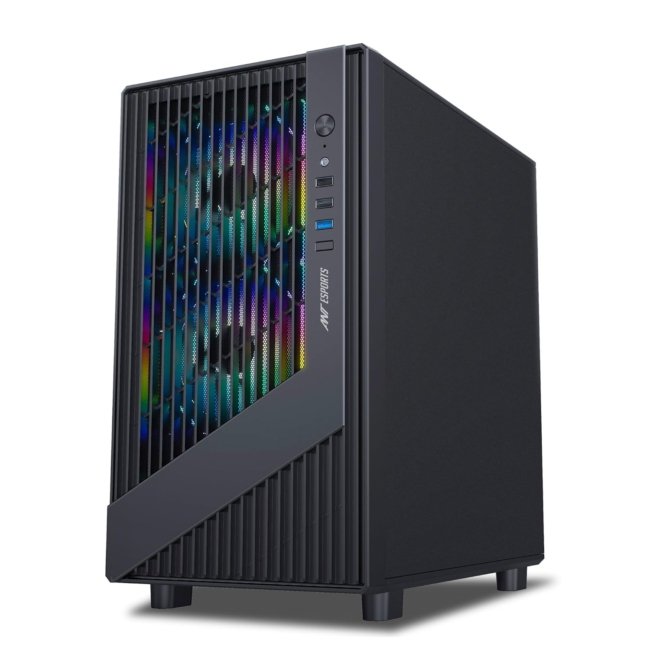 Ant Esports 120 Air Mini M-ATX Computer Case/Gaming Cabinet - Black | Support M-ATX, M-ITX | Pre-Installed 3 Static RGB Fans - Image 4