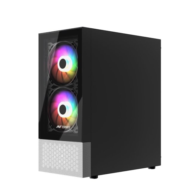 Ant Esports Pepper 5F Mid-Tower Dual Color Computer Case/Gaming Cabinet - Black/White | Support ATX, Micro-ATX, Mini-ITX | Pre-Installed 5 ARGB Fans - Image 4