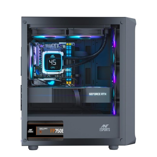Ant Esports 205 Mini 6F Mini-Tower Computer Case/Gaming Cabinet - Black | Support Micro-ATX, Mini-ITX | Pre-Installed 6 ARGB Fans - Image 4