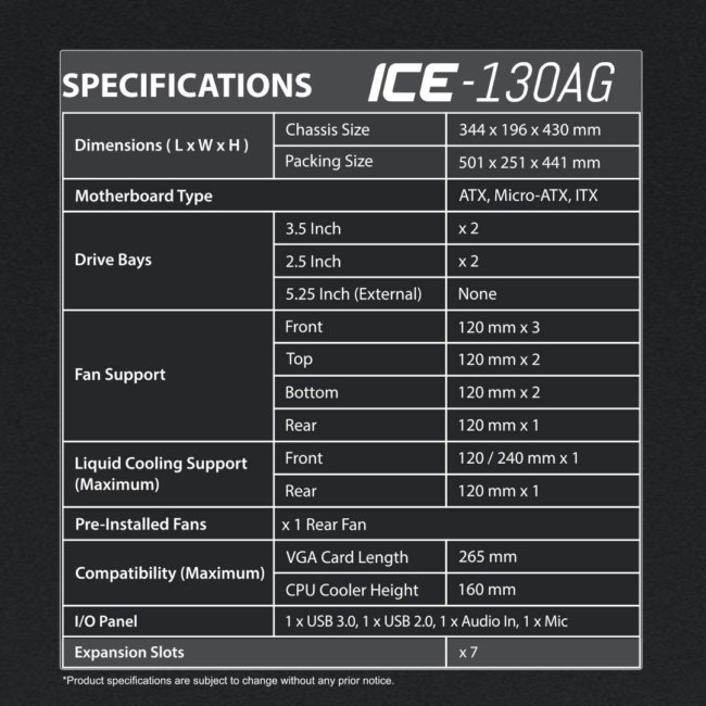 Ant Esports ICE-130AG Mid Tower Computer Case I Gaming Cabinet Supports ATX, Micro-ATX, Mini-ITX Motherboard with Transparent Side Panel 1 x 120 mm Rear Fan Preinstalled - Black - Image 7
