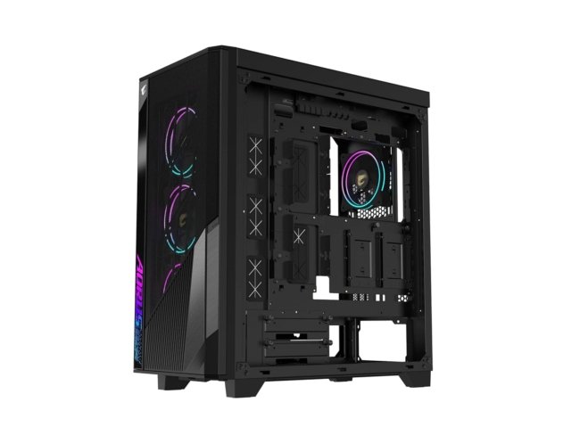 GIGABYTE AORUS C500 Glass - Black Mid Tower PC Gaming Case, Tempered Glass, USB Type-C, 4X ARBG Fans Included (GB-AC500G ST) - Image 3