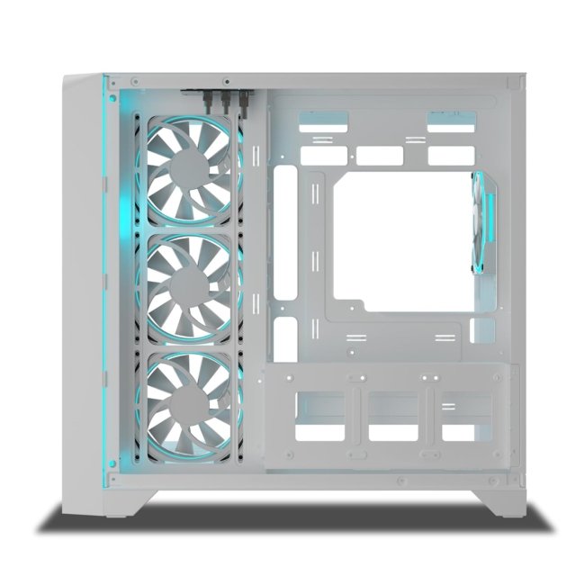 Ant Esports Crystal ARC Mid-Tower ATX Computer Case / Gaming Cabinet - White |Front Curved Glass|Support ATX, Micro-ATX, Mini-ITX | Pre-Installed 4 ARGB-PWM Fans - Image 3