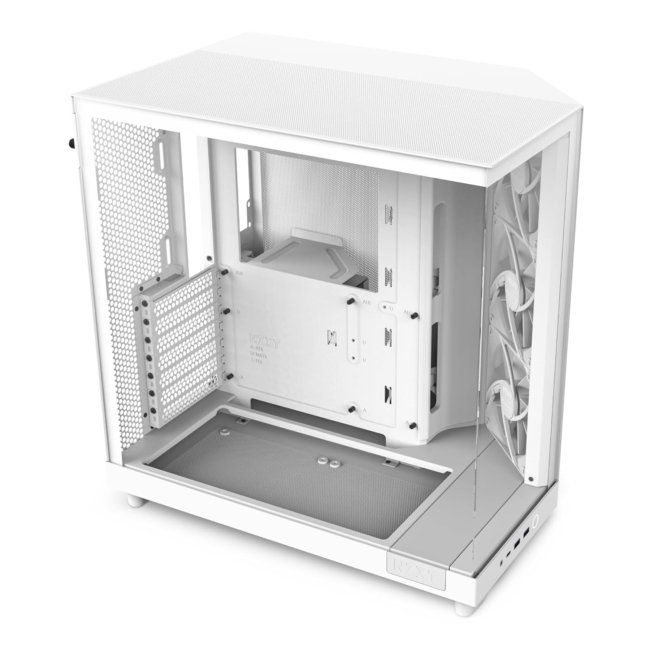 NZXT H6 Flow | CC-H61FW-01 | Compact Dual-Chamber Mid-Tower Airflow Case | Panoramic Glass Panels | High-Performance Airflow Panels | Includes 3 x 120mm Fans | Cable Management | White - Image 2