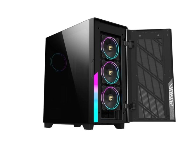 GIGABYTE AORUS C500 Glass - Black Mid Tower PC Gaming Case, Tempered Glass, USB Type-C, 4X ARBG Fans Included (GB-AC500G ST) - Image 2
