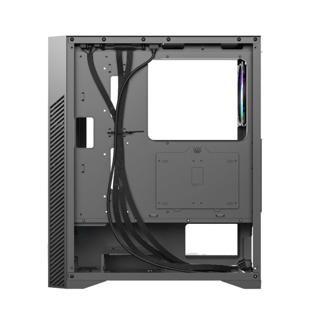 Ant Esports ICE- 270M 6F Mid-Tower Computer Case/Gaming Cabinet with Front Mesh Panel- Black | Support ATX, Micro-ATX, Mini-ITX | Pre-Installed 6 Static RGB Fans - Image 5