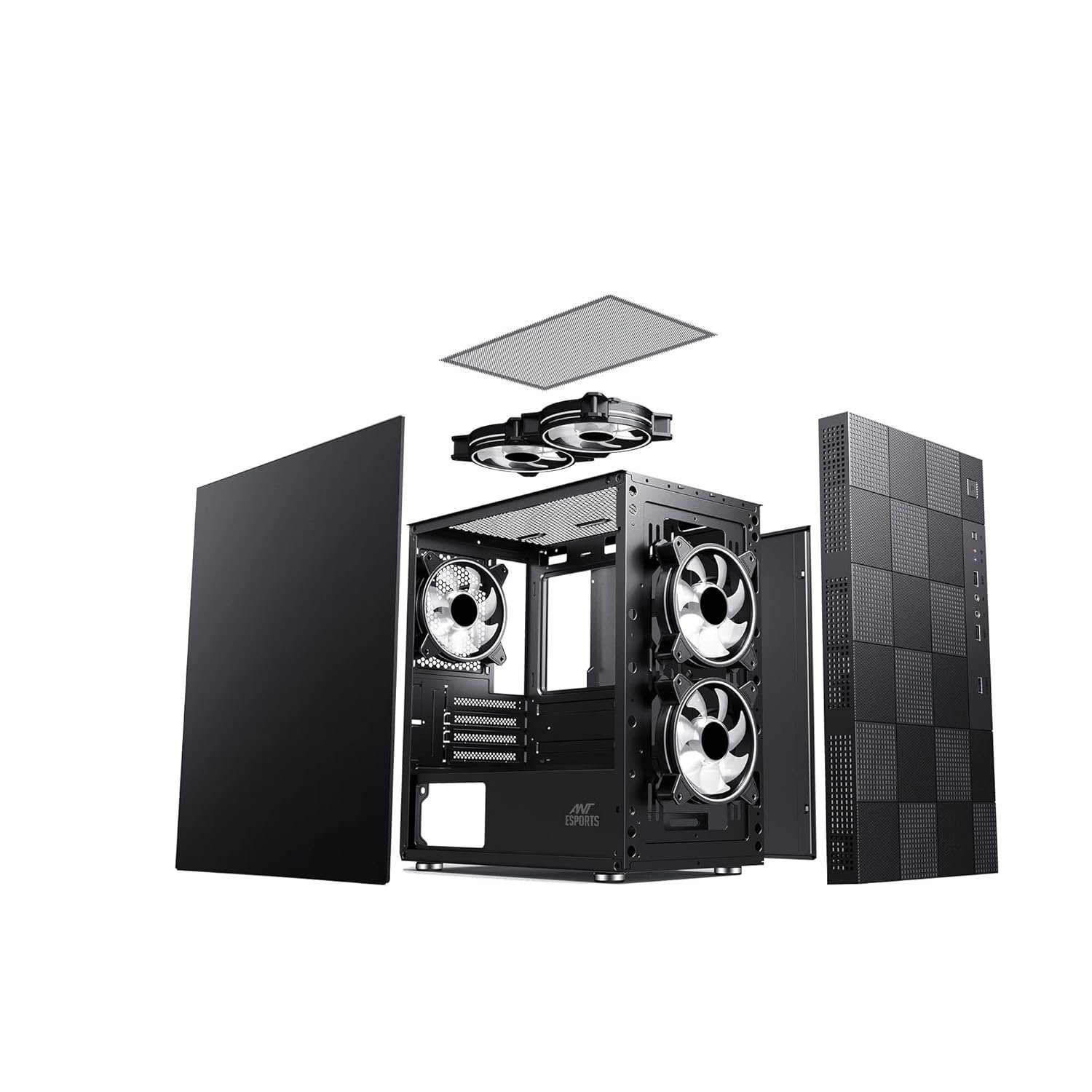 Ant Esports Elite 1000 PS Mid-Tower Computer Case/Gaming Cabinet - Black | Supports M-ATX, ITX with Pre-Installed 1 x 120mm Black Rear Fan - Image 5