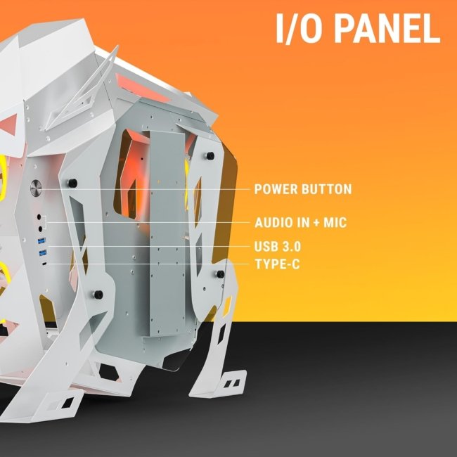 Ant Esports Cypher G5 Mid-Tower ATX Computer Case / Gaming Cabinet - White | Support ATX, Micro-ATX, Mini-ITX | Pre-Installed 5 ARGB-PWM Remote Controlled Fans - Image 2
