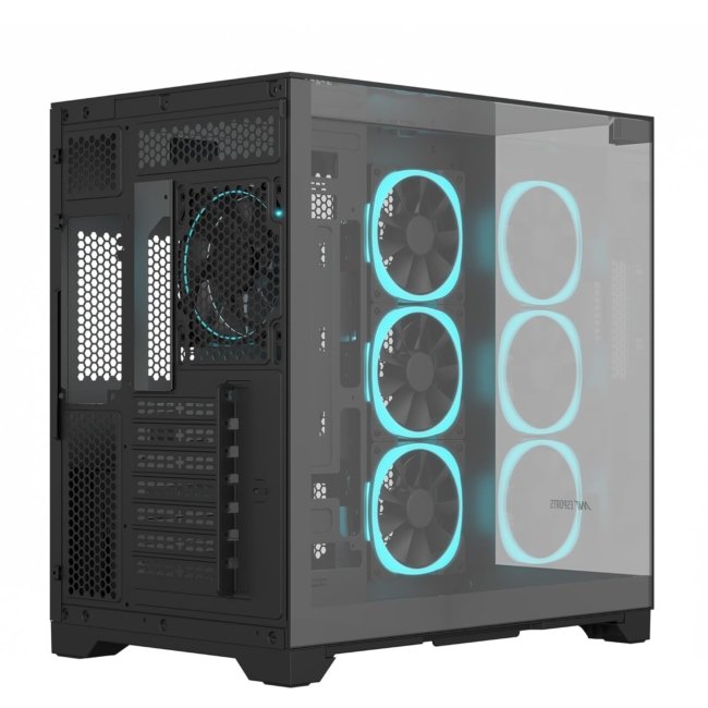 Ant Esports Crystal Mirror Mid-Tower ATX Computer Case/Gaming Cabinet - Black |3-Side Glass with Mirror| Support ATX, Micro-ATX, Mini-ITX | Pre-Installed 4 ARGB PWM Fans - Image 2