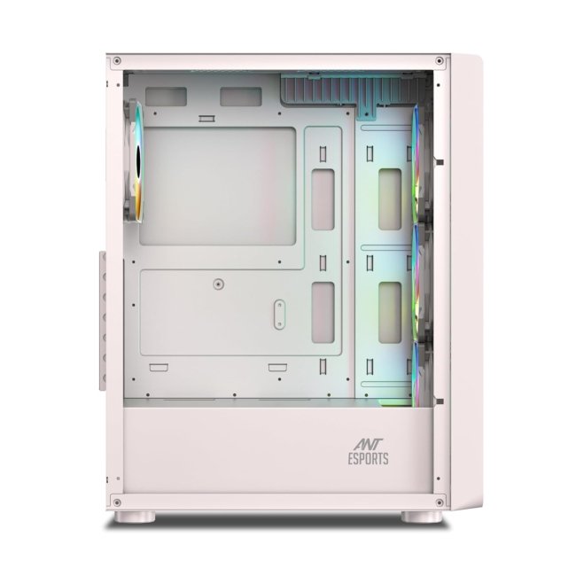Ant Esports 211 Air Mid-Tower Computer Case I Gaming Cabinet - White | Support ATX, M-ATX, ITX | Pre-Installed 3 x 120mm ARGB Front Fan & 1 x 120mm ARGB Rear Fan - Image 5