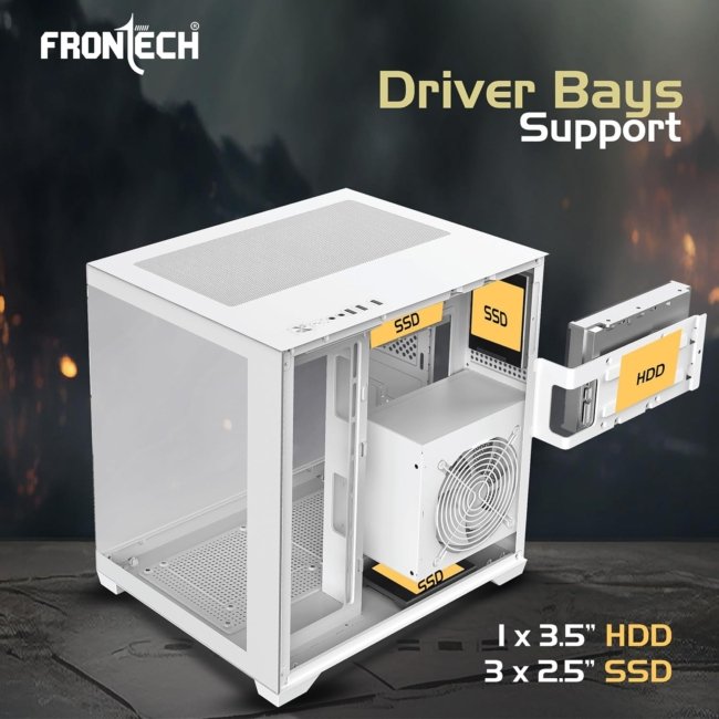 FRONTECH Premium Nebula Gaming Computer Cabinet/Gaming Computer Case with 5 X RGB Fan and Tempered Glass - High Performance| USB 1.1| USB 3.0| Washable Dust Filter| HD Audio (FT-4290) - Image 6
