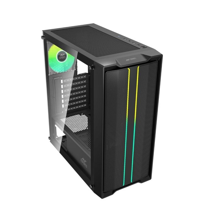Ant Esports SX3 Mid- Tower Computer Case/Gaming Cabinet - Black | Support E-ATX, ATX, Micro-ATX, Mini-ITX | Pre- Installed 1 Rear Fan - Image 2