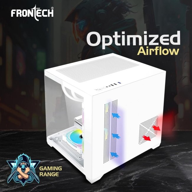 FRONTECH Premium Nebula Gaming Computer Cabinet/Gaming Computer Case with 5 X RGB Fan and Tempered Glass - High Performance| USB 1.1| USB 3.0| Washable Dust Filter| HD Audio (FT-4290) - Image 3