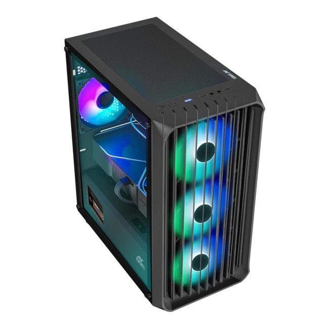 Ant Esports 205 Mini 6F Mini-Tower Computer Case/Gaming Cabinet - Black | Support Micro-ATX, Mini-ITX | Pre-Installed 6 ARGB Fans - Image 3