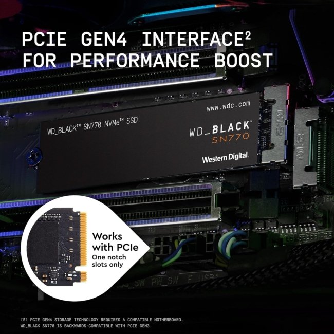 Western Digital WD_Black SN770 Nvme 500GB SSD ,Upto 5000MB/S, Pcie (2280) Gen 4,Game Drive,Gaming Disque - Image 6