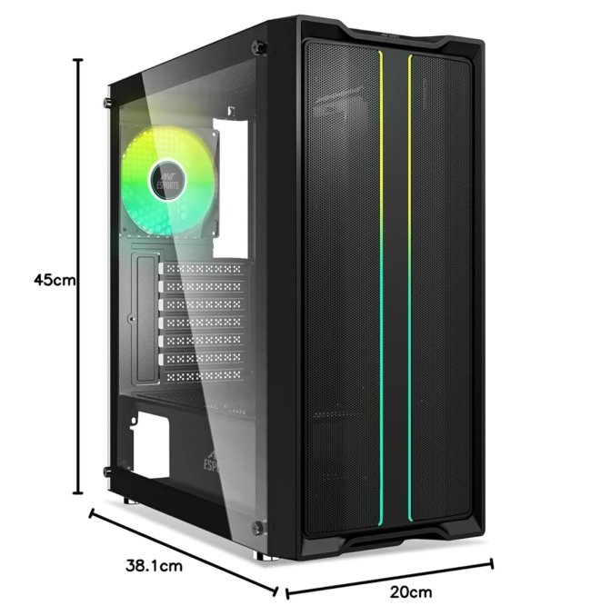 Ant Esports SX3 Mid- Tower Computer Case/Gaming Cabinet - Black | Support E-ATX, ATX, Micro-ATX, Mini-ITX | Pre- Installed 1 Rear Fan - Image 7