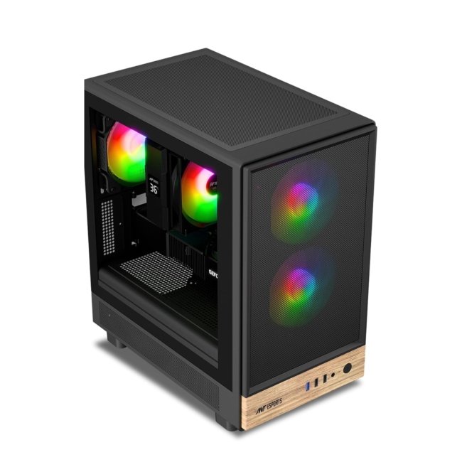 Ant Esports 300 Air Mini Mid-Tower Computer Case/Gaming Cabinet - Black | Support Micro-ATX, Mini-ITX | Pre-Installed 2 Front & 1 Rear Rainbow Fan - Image 3