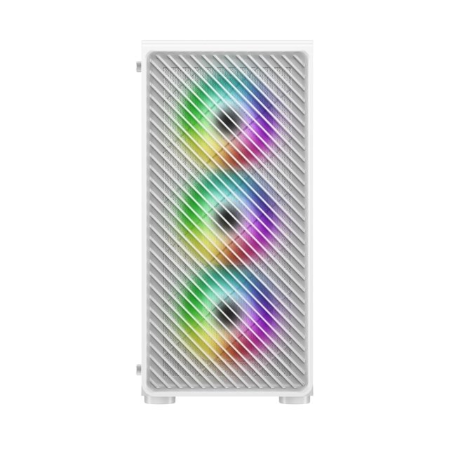 Ant Esports 211 Air Mid-Tower Computer Case I Gaming Cabinet - White | Support ATX, M-ATX, ITX | Pre-Installed 3 x 120mm ARGB Front Fan & 1 x 120mm ARGB Rear Fan - Image 2