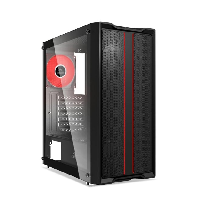 Ant Esports SX3 Mid- Tower Computer Case/Gaming Cabinet - Black | Support E-ATX, ATX, Micro-ATX, Mini-ITX | Pre- Installed 1 Rear Fan - Image 4