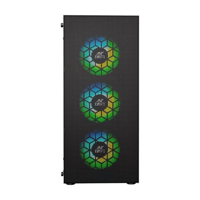 Ant Esports ICE-110 Mid-Tower Computer Case/Gaming Cabinet - Black | Supports E-ATX, ATX, Micro-ATX, Mini-ITX | Pre-Installed 3 x 120mm Front Fans and 1 x 120 mm Rear Fan - Image 2