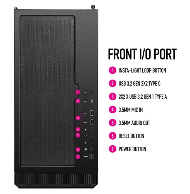 MSI MPG Velox 100R - Gaming Cabinet for PC: Tempered Glass Side Panel, ARGB Fans, Liquid Cooling Support up to 360mm Radiator, Mesh Panel for Optimized Airflow, 8.64 kg,47.4 x 23.1 x 49 cm - Image 5