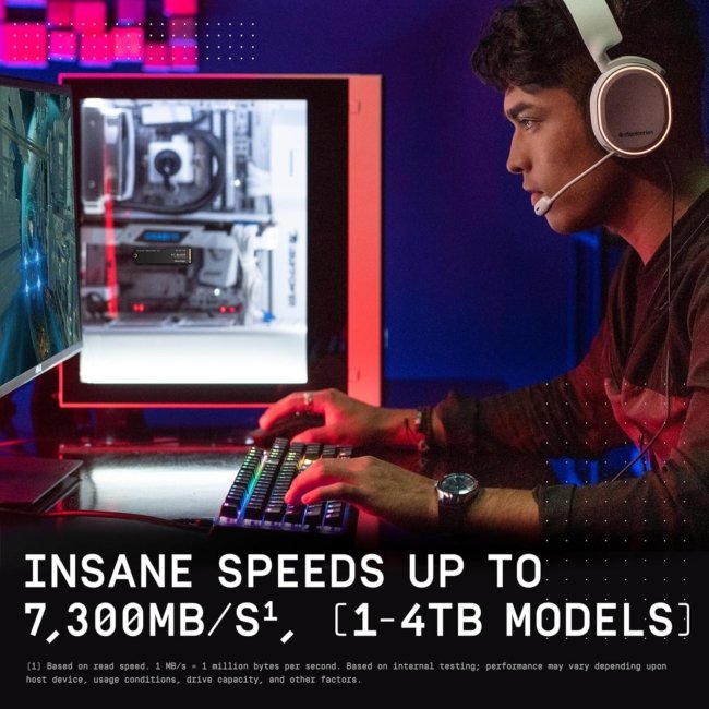 Western Digital WD Black SN850X NVMe 1TB, Upto 7300MB/s R, 6300MB/s W, 5Y Warranty, PCIe Gen 4 NVMe M.2 (2280), Gaming Storage, Internal Solid State Drive (SSD) (WDS100T2X0E) - Image 4