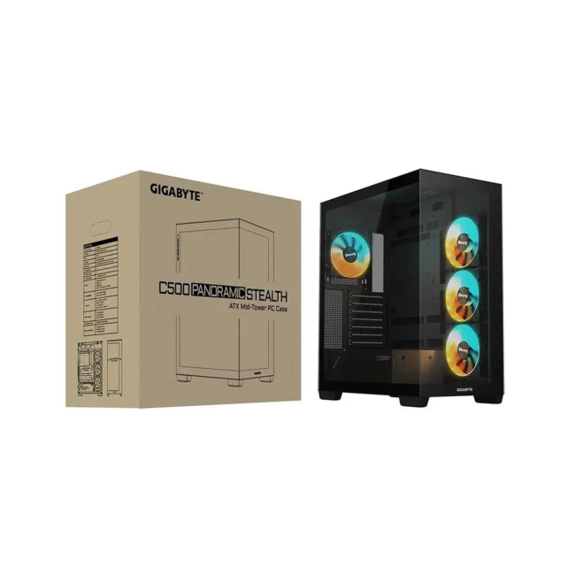 Gigabyte C500 Panoramic Stealth Black ARGB ATX Mid Tower Cabinet - Image 2